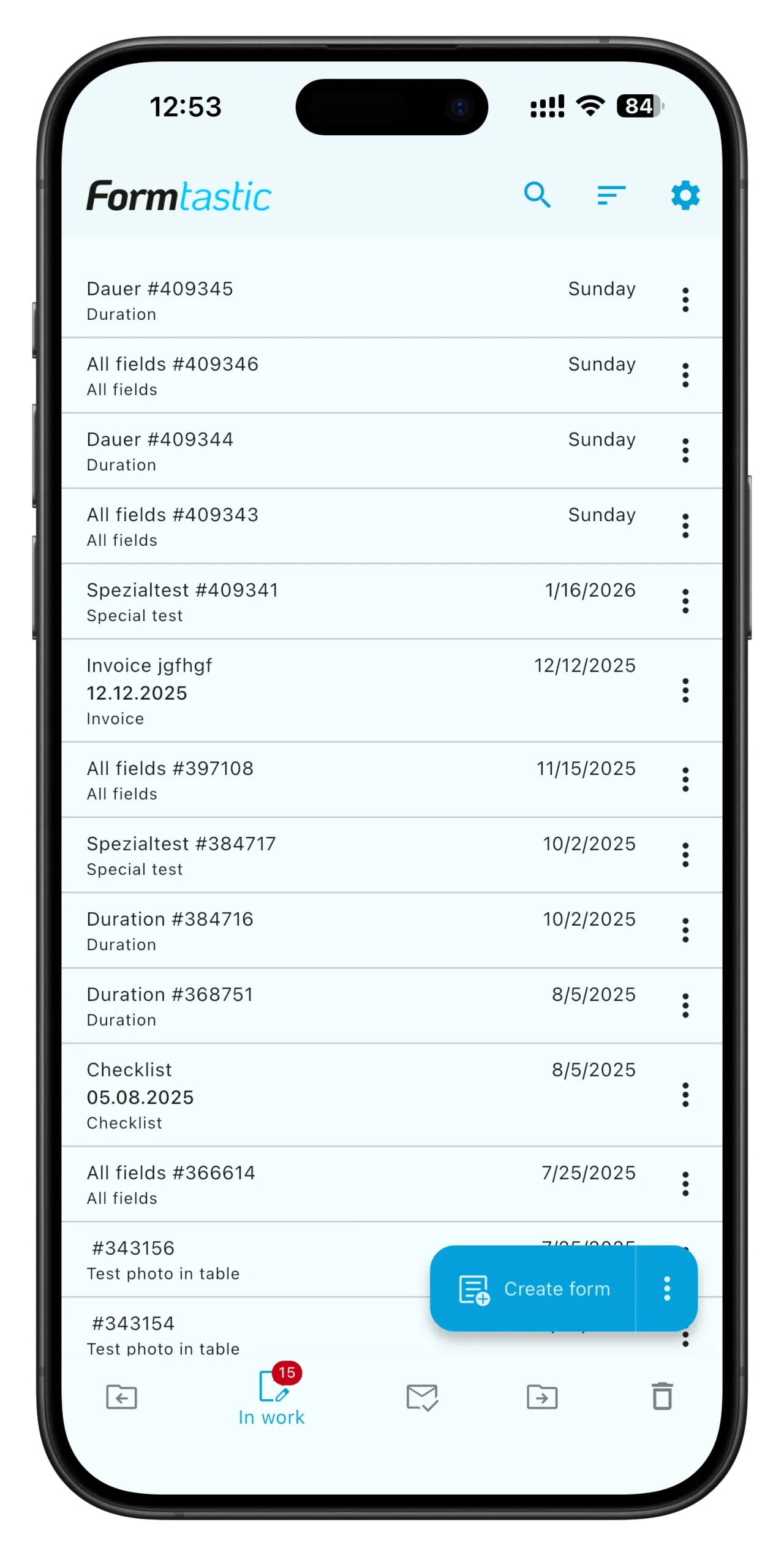 Lista de documentos